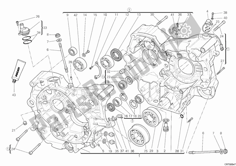 Toutes les pièces pour le Carter du Ducati Hypermotard 1100 EVO USA 2010